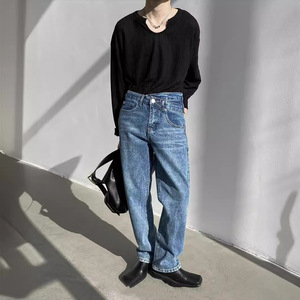 T-shirt à manches longues pour hommes, nouveau modèle <span class=keywords><strong>2022</strong></span>, marque chinoise <span class=keywords><strong>tendance</strong></span>, <span class=keywords><strong>chemise</strong></span> basique blanche ample, couleur unie, design élégant pour hommes - Product Image 5
