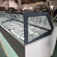 Vitrine de comptoir pour glaces et sorbets, congélateur commercial grande capacité, vitrine verticale en verre, refroidissement par air