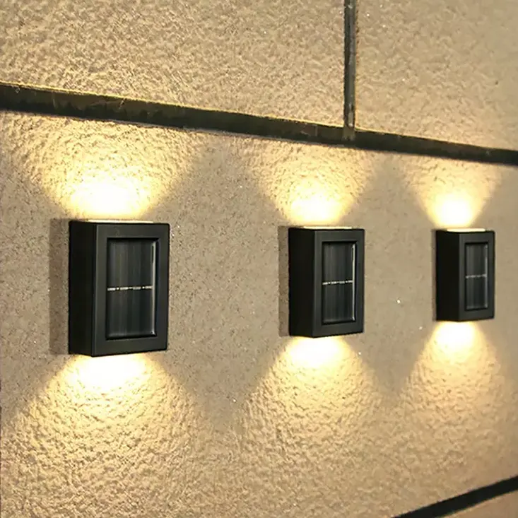 Unique Simple Nordic Style Solar Powered Up and Down Wall Lights Exterior Lights Fixtures for Wall Porch Fence Steps