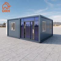 Maison Conteneur Préfabriquée de Luxe en Verre pour Jardin d'Hiver Européen, Structure en Acier, Ignifuge, avec Salon et Chambre à Coucher