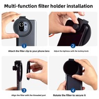 Clip de filtres multifonctionnels pour téléphone portable 67 mm pour polarisation, ND, réglable, étoile, noir, blanc, diffusion, flou doux