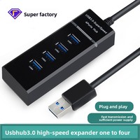 Hub USB 3.0 Empat Port Kecepatan Tinggi dengan Extender dan Splitter Komputer untuk Transfer Data Cepat USB 3.2 Gen 1 Tipe-A