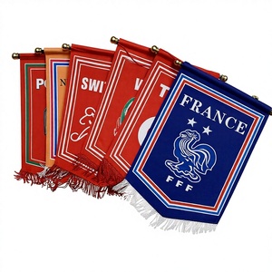 ธงตกแต่งสำหรับแลกเปลี่ยน บราซิล อาร์เจนตินา ฝรั่งเศส เนเธอร์แลนด์ อิตาลี โปรตุเกส ธงกำมะหยี่ลายพีชสกินรูปห้าเหลี่ยม - Product Image 1