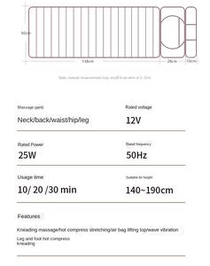 Colchón de Masaje Eléctrico, Almohadilla de Aire, Rodillo Infrarrojo, Airbag de Cuerpo Completo, Vibración, Estiramiento, Presión, Cojín - Product Image 6