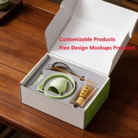 Ensemble de fouets à matcha en céramique best-seller, 4/5/8 pièces, style Japandi écologique, coffret cadeau avec fouet en bambou
