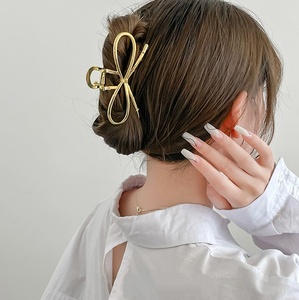 Pinza de Pelo Grande con Lazo, Pinza de Pelo Metálica Minimalista para Mujer, Decoración Diaria para el Cabello - Product Image 4