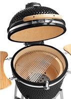 Auplex Mini Barbecue Kamado de Luxe Moderne pour Extérieur, en Céramique et Fonte, avec Système de Sécurité Flamme 21