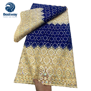 Bestway <span class=keywords><strong>Guipur</strong></span> asequible con bordado de encaje de lentejuelas Tela de encaje de cordón de alta calidad para mujer - Product Image 5