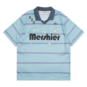 เสื้อโปโลแขนสั้นผู้ชายสไตล์เรโทรสุดเทรนดี้ลายทางพิมพ์ลายดิจิตอล 3 มิติ ระบายอากาศได้ดี รับผลิตตามสั่งขายส่งจากซัพพลายเออร์ - Product Image 1