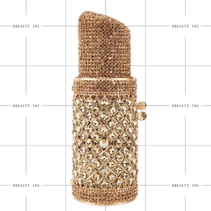 Women Luxury Lipstick Rhinestones Clutch <b>Purse</b> Shinny Crystals Evening Bag Glitter Handbag for Night Out Dating Prom - Product Image 2