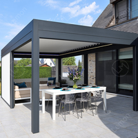 Moderne Wasserdichte Outdoor-Pergola aus Aluminium mit Motorisiertem Verstellbarem Lamellendach Bioklimatische Garten-Pergola für Draußen