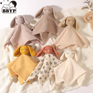 Serviette douce en forme de lapin pour bébé, couverture, jouet de sommeil, serviette de bain, bavoir, tissu d'épaulette, <span class=keywords><strong>doudou</strong></span>, motif lapin de dessin animé pour enfants - Product Image 1