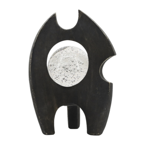 Scultura Astratta in Resina con Inserto in Vetro, Decorazione Moderna per Casa e Ufficio, Esposizione su Mensola - Product Image 4