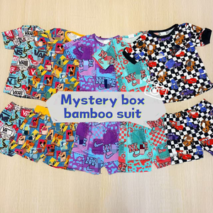 Ensembles en bambou en gros prêts à expédier, vêtements de boutique pour enfants, ensembles confortables à imprimés populaires, ensembles de vêtements de boutique pour enfants en gros, pyjamas en bambou - Product Image 1