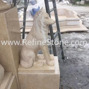 <span class=keywords><strong>Fontaine</strong></span> sculptée à <span class=keywords><strong>la</strong></span> main en marbre beige en forme de loup pour <span class=keywords><strong>la</strong></span> décoration de jardin - Product Image 2