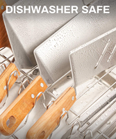 Ensemble de 7 accessoires de cuisson robustes pour barbecue de camping, comprenant spatule, racloir et nettoyeur pour la cuisine en extérieur