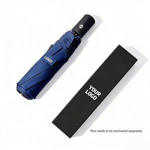 Paraguas de Goma Negra Plegable Automático de Tres Pliegues para Mujer, Doble Uso, Protección Solar y Lluvia, con Logotipo Personalizado, Diseño Clásico, Venta al Por Mayor - Product Image 1