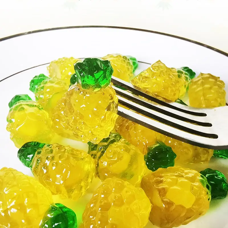 Caramelle esotiche dolci cinesi prezzo basso argon 4D esplosione Grap/ananas/succo di pesca gommoso 65g