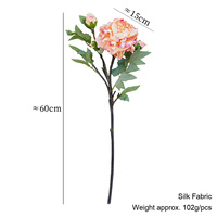 Nouvelle Arrivée : Fleurs Artificielles de Pivoine en Soie à Bords Brûlés, Longues Tiges, pour Décoration de Couloir de Mariage et Salon