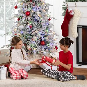 <span class=keywords><strong>Sapin</strong></span> de Noël artificiel éclairé Aspen 3,66 m, <span class=keywords><strong>sapin</strong></span> noble floqué pré-éclairé avec support, lumières LED multicolores blanches, qualité supérieure - Product Image 5