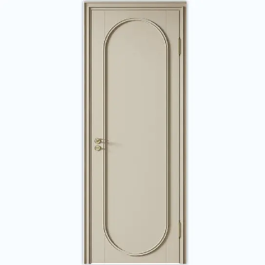 MM-009 French Design Wooden Door With Veneer Painting Waterproof Push Pull Opening For Bedroom Bathroom House 3 Years Warranty