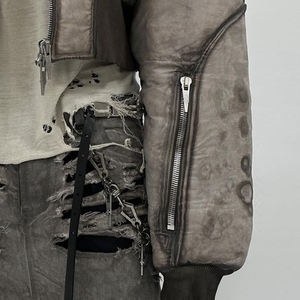 DIZNEW Heren Winterjas Lage MOQ Aangepaste 2024 Grijze Vintage Bomber Pufferjas voor Heren Gemaakt in China - Product Image 6