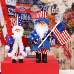 최고 판매 미국 국경일 깃발을 들고 오래 된 삼촌 샘 서 기념 인형 장식품