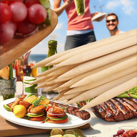 Brochettes en bambou écologiques jetables antiadhésives résistantes à la chaleur pour barbecues au charbon de bois en extérieur