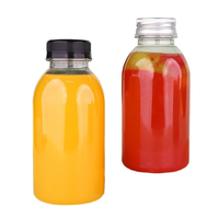 Bouteille en plastique PET transparente ronde de 250 ml et 350 ml pour eau froide, jus, café, soda, thé, boissons, plastique de qualité alimentaire, couvercle en aluminium