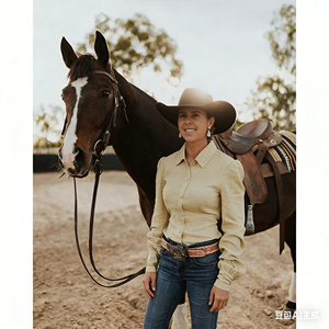 <span class=keywords><strong>Camicia</strong></span> Arena da <span class=keywords><strong>Donna</strong></span> in Misto <span class=keywords><strong>Lino</strong></span> e Cotone con Stampa Floreale, Manica <span class=keywords><strong>Lunga</strong></span>, Traspirante, Stile Western - Product Image 5