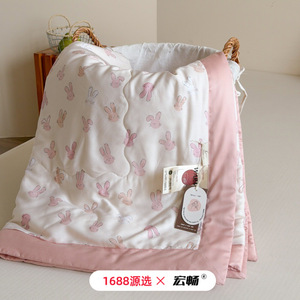 Cool Summer Korean Style Tencel Quilt Silky Lyocell Printed Soybean Quilt Home Use Cooling Spring 2026 - Product Image 3