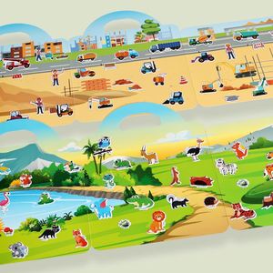 Libro de Pegatinas 3D Portátil para Niños de 3, 4 y 5 Años, Niños y Niñas, Artículos Esenciales de Viaje, 7 Juegos de Pegatinas Reutilizables - Product Image 2