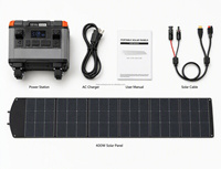 Station d'alimentation portable 3000W 2688Wh, alimentation de secours solaire pour la maison, UPS, alimentation de secours US 110V, 4 prises AC avec kit de panneaux solaires pliables 400W