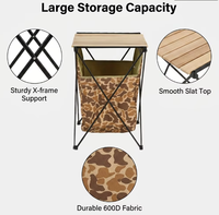 Table de camping pliable personnalisée pour l'extérieur, table de rangement, armoire de rangement, vente en gros, mobile et légère