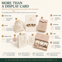 Ensemble d'emballages personnalisés pour cheveux avec logo, cartes de présentation, chouchous, nœuds, sacs en papier, autocollants, pochettes – Solution d'emballage complète