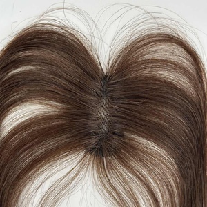 Topper in Pizzo 3D <span class=keywords><strong>con</strong></span> Base in Seta e Frangia, Copertura per la Parte Superiore della Testa, Parrucchino in Capelli Umani per Donne - Product Image 6