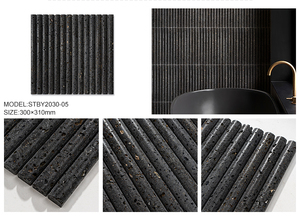 Hotel Bar parete progetto doccia Backsplash rivestimento a forma di Semilune lunga striscia mosaici in <span class=keywords><strong>pietra</strong></span> per la qualità decorazione della parete del bagno - Product Image 2