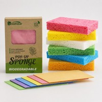 Foamstar 6 PACK Éponge en cellulose compressée biodégradable 100% végétale pour le nettoyage de la vaisselle en cuisine