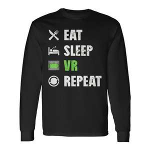 Eat Sleep VR Repeat Camiseta de manga larga para juegos de realidad virtual - Product Image 1