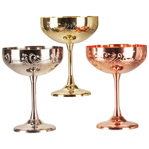 304 gobelet en acier inoxydable or <span class=keywords><strong>Rose</strong></span> verre à vin blé oreille Texture tasse <span class=keywords><strong>Martini</strong></span> pour verre à Champagne pour fête métal matériel - Product Image 2