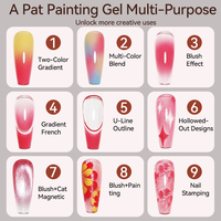 UR SUGAR 8ml Gel de peinture dégradé pour ongles non fluide en pot Couverture complète Gel semi-solide pour ongles dégradés pour l'art des ongles français