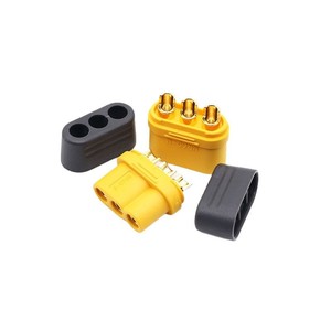 Connecteur Amass MR60-M -F avec capuchon de protection de fil, 35A, plaqué or, haute intensité, 3 broches, mâle-femelle, vente en gros - Product Image 1