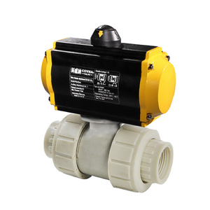 Vente de liquidation B2B COVNA : Vanne à boisseau sphérique pneumatique PPH à double union, à ressort de rappel, en plastique, actionnée par air comprimé - Product Image 3