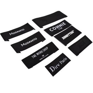 Logo <span class=keywords><strong>personnalisé</strong></span> Échantillon gratuit Étiquettes de vêtement en coton plié à l'extrémité pour marque de vêtement-Lavable Taille personnalisée - Product Image 5