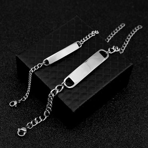 Hot Selling Wholesale Simple Popular Design <b>Chain</b> Bracelet Hiphop <b>Titanium</b> Steel Silver Plated Men's Bracelets Trendy Jewelry - Product Image 1