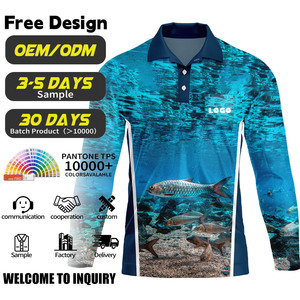 Chemises <span class=keywords><strong>de</strong></span> pêche personnalisées avec impression par sublimation, taille australienne, manches longues, UPF 50+, séchage rapide, polos <span class=keywords><strong>de</strong></span> pêche - Product Image 1