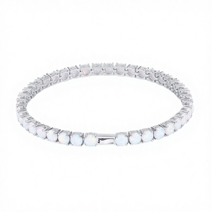 กำไลข้อมือเงินแท้ 925 ดีไซน์เรียบหรู ประดับด้วยพลอยโทแพซ ทำด้วยมือหลายชิ้น เหมาะเป็นของขวัญสำหรับผู้หญิง - Product Image 3