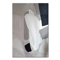 Peinture à l'huile abstraite faite à la main en gros, noir et blanc sur toile, grande œuvre d'art murale pour salon et décoration d'hôtel