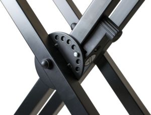 QUIK LOK - QL/742, support "X" à double niveau robuste, contreventement en acier 30x30mm, réglable en hauteur, fiable et solide, noir - Product Image 6