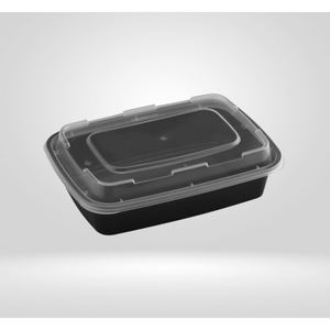 ภาชนะไมโครเวฟทรงสี่เหลี่ยมขนาด 32 ออนซ์พร้อมฝาปิด 150 ชุด ปลอดสาร BPA ใช้ซ้ำได้ ป้องกันการรั่วซึม - Product Image 1